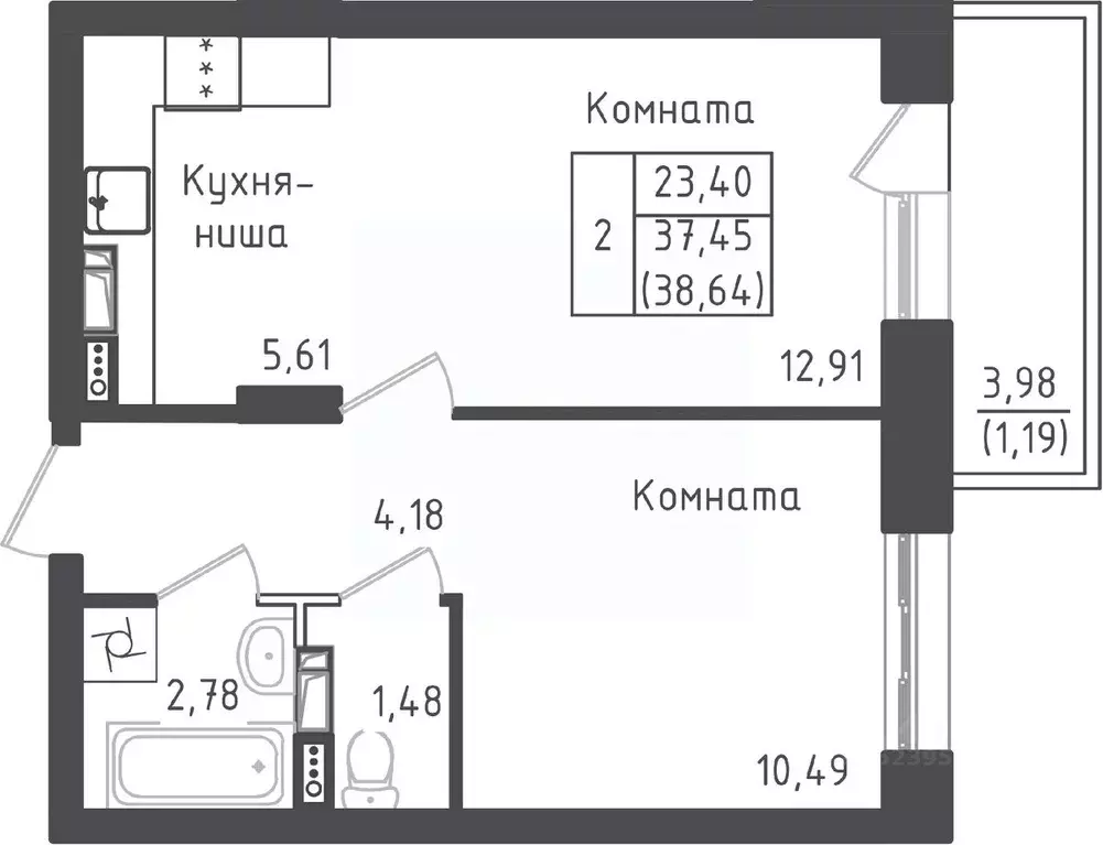 1-к кв. Московская область, Дмитровский муниципальный округ, д. Рыбаки ... - Фото 0