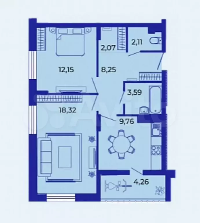 2-к. квартира, 60,5 м, 15/15 эт. - Фото 1