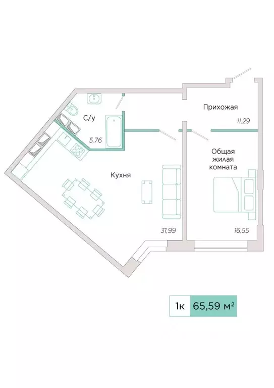 1-к кв. Самарская область, Тольятти Спортивная ул., 21 (65.59 м) - Фото 0