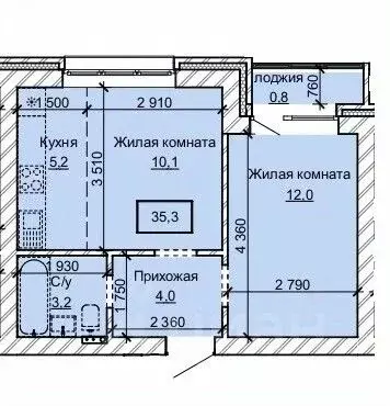 2-к кв. Алтайский край, Барнаул ул. Анатолия (35.3 м) - Фото 0