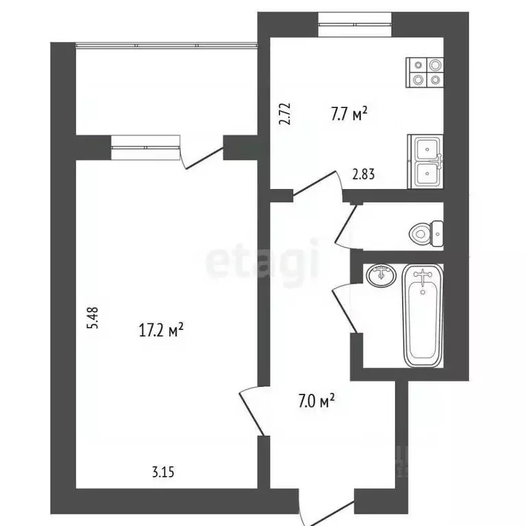 1-к кв. Ямало-Ненецкий АО, Новый Уренгой Советский мкр, 5/2 (35.6 м) - Фото 2