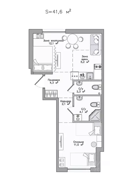 2-к кв. Карелия, Сортавала Советская ул., 5 (41.6 м) - Фото 1