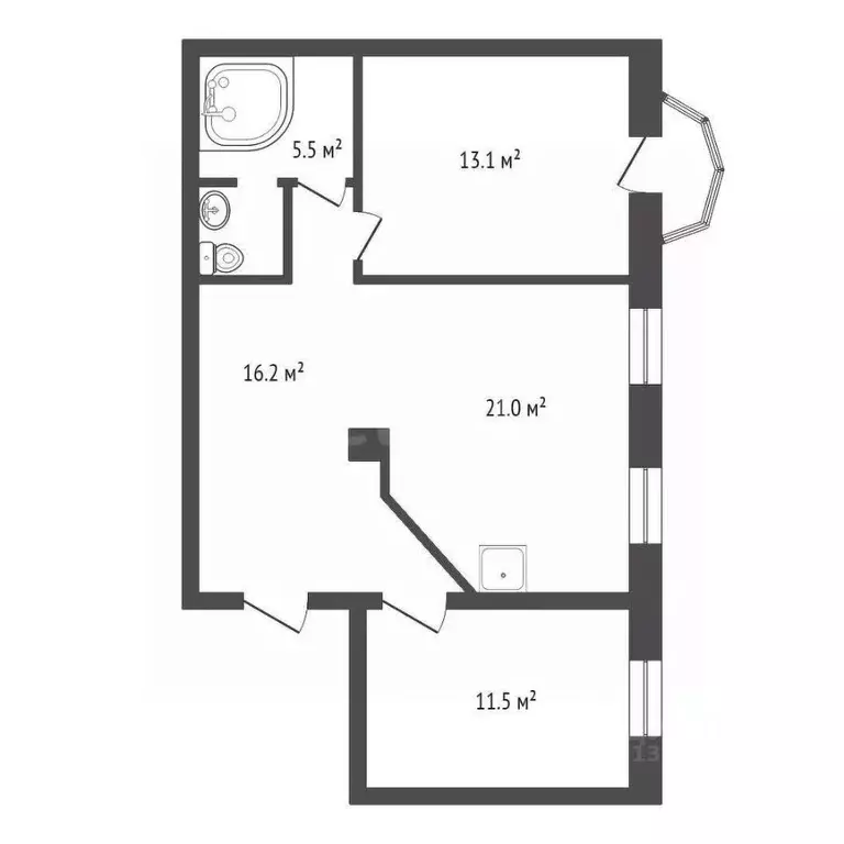 3-к кв. Красноярский край, Красноярск ул. Мичурина, 8 (70.0 м) - Фото 1