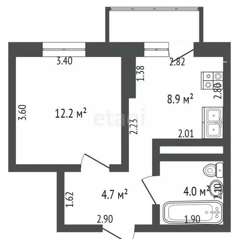 1-к кв. Ростовская область, Батайск ул. Половинко, 280/11 (30.0 м) - Фото 2