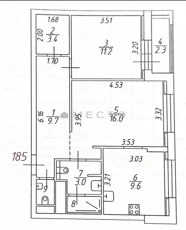 2-к кв. Московская область, Одинцово ул. Рябиновая, 7 (58.7 м) - Фото 2