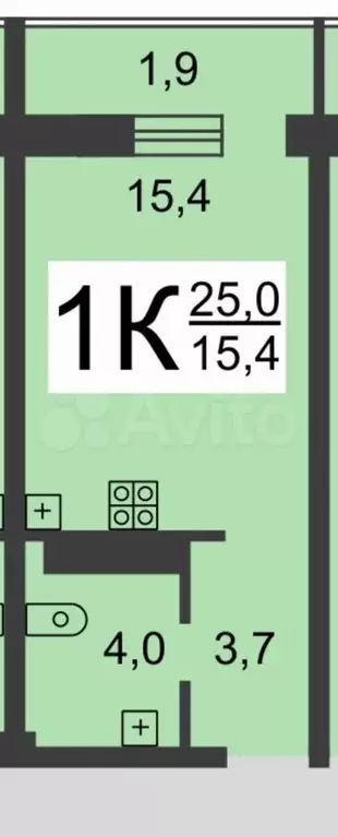 Квартира-студия, 26 м, 9/17 эт. - Фото 0