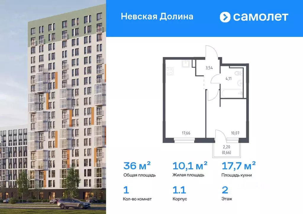 1-к кв. Ленинградская область, Всеволожский район, Свердловское ... - Фото 1