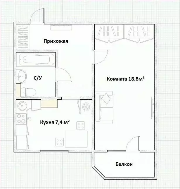 1-к кв. Москва Перервинский бул., 15К2 (39.0 м) - Фото 2
