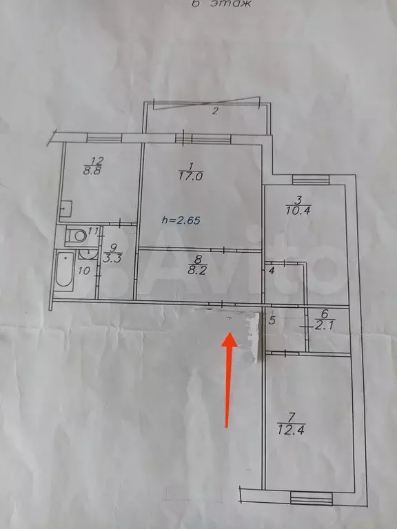 3-к. квартира, 71 м, 6/10 эт. - Фото 0