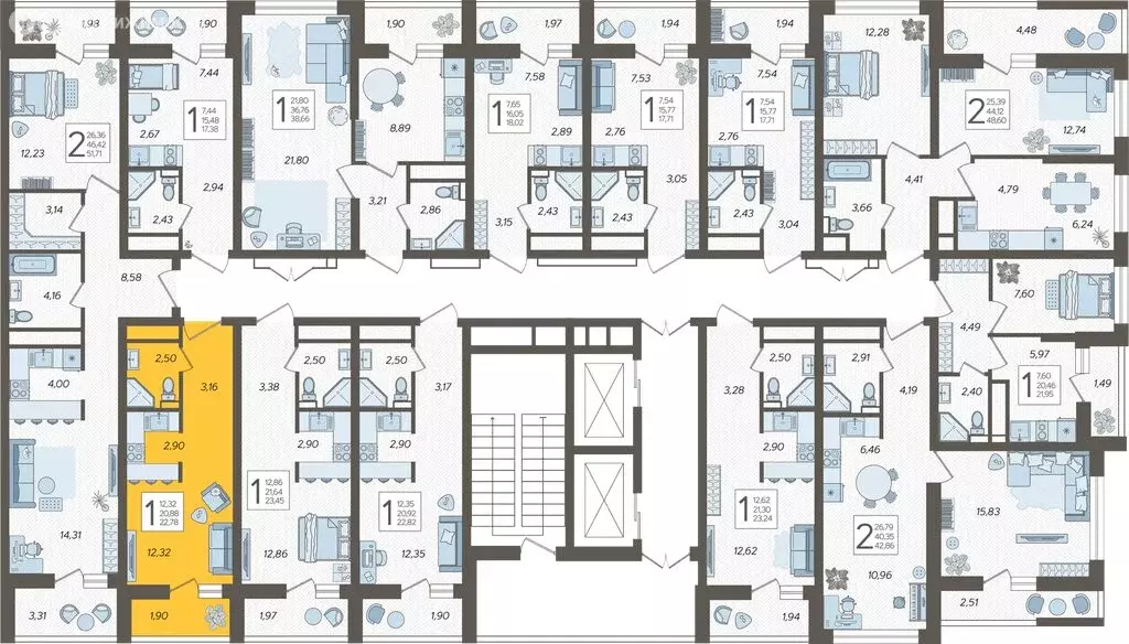 Квартира-студия: Сочи, микрорайон Бытха, Ясногорская улица, 16/2к10 ... - Фото 2