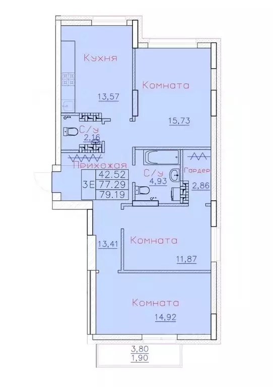 3-к кв. Томская область, Северск ул. Ленина, 116 (79.45 м) - Фото 0