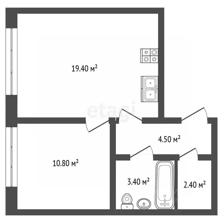 1-к кв. Москва Бусиновский Парк жилой комплекс, к22.2 (40.5 м) - Фото 2