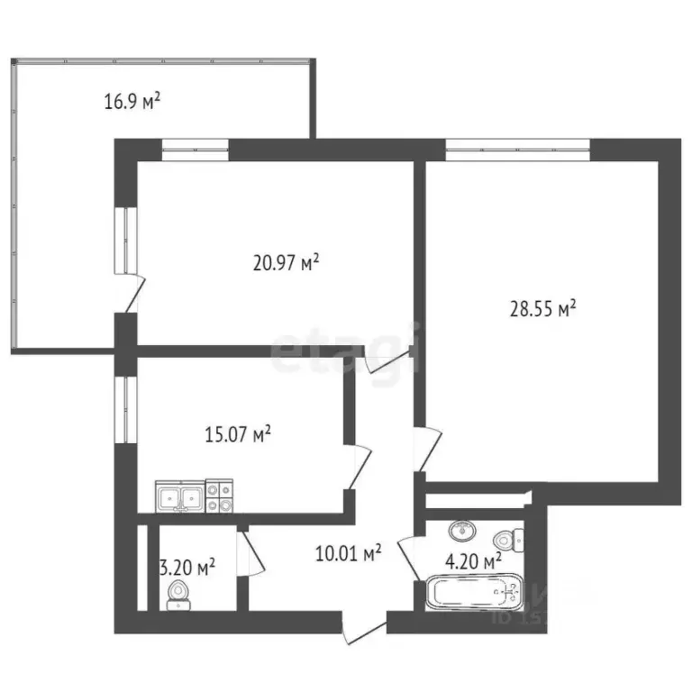 2-к кв. Санкт-Петербург ш. Суздальское, 10 (87.7 м) - Фото 1