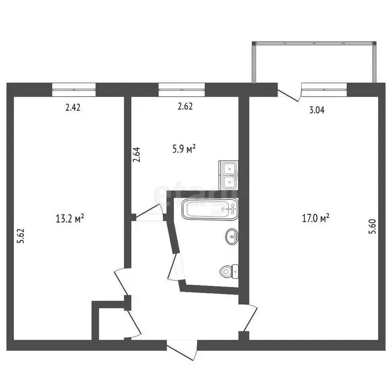 2-комнатная квартира: Вологда, Пролетарская улица, 32 (44.7 м) - Фото 0