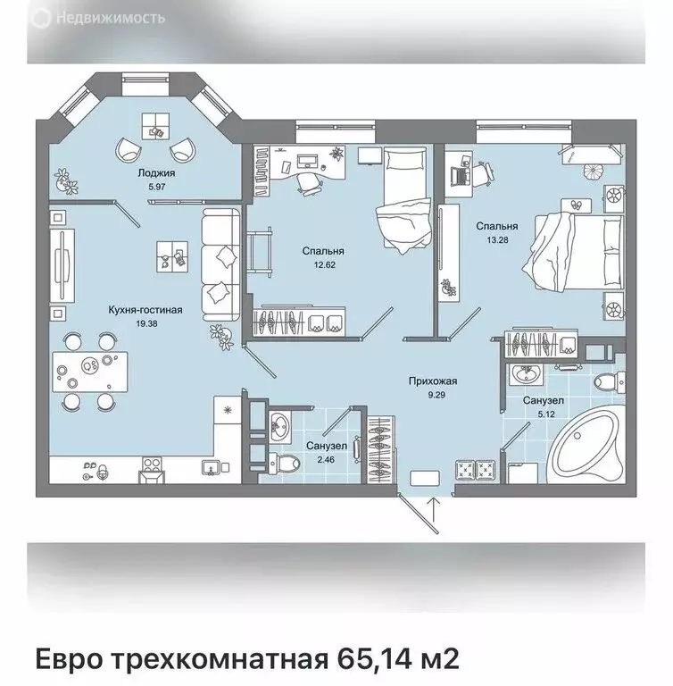 2-комнатная квартира: Киров, улица Свободы, 28 (65.1 м) - Фото 0