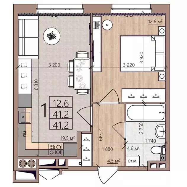 1-к кв. Рязанская область, Рязань пос. Шпалозавода, Окская Стрелка ... - Фото 1