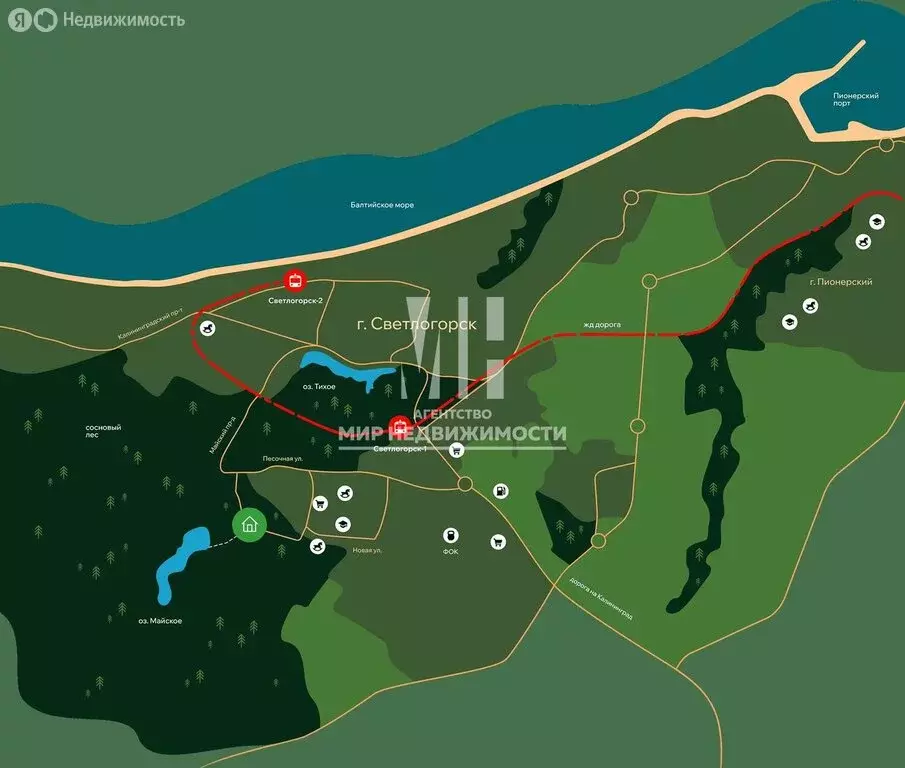 1-комнатная квартира: Светлогорск, Новая улица, 108-114 (52.58 м) - Фото 0