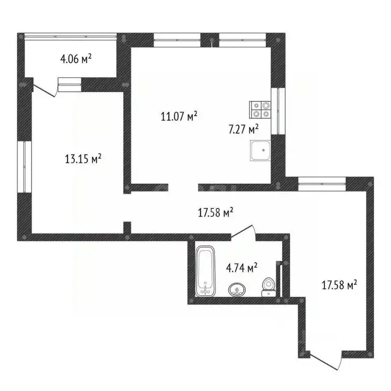 1-к кв. Алтайский край, Барнаул Красноармейский просп., 61Б (58.1 м) - Фото 2