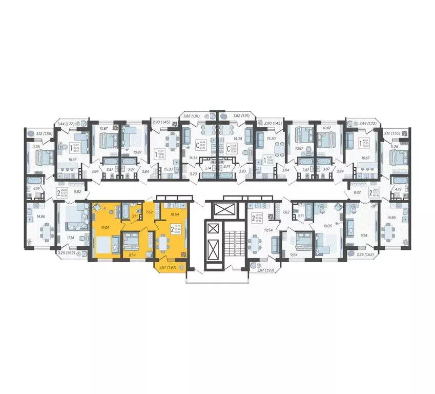 2-комнатная квартира: Краснодар, Уральская улица, 87/7 (61.39 м) - Фото 2