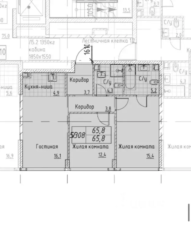 3-к кв. Москва Кутузовский проезд, 16А/1 (65.8 м) - Фото 1