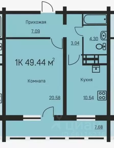 1-к кв. Пермский край, Пермь ул. Писарева, 25Б (45.7 м) - Фото 2