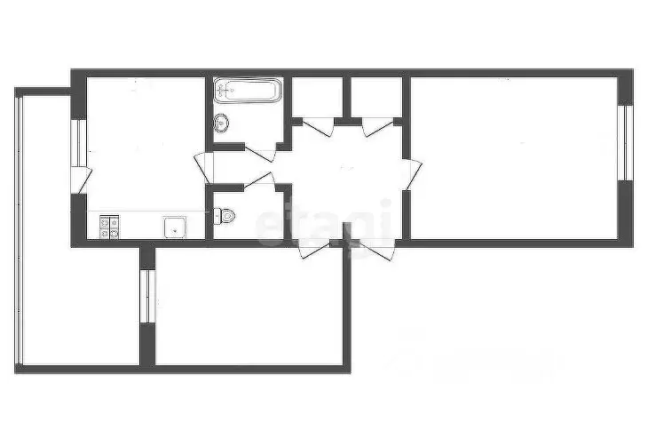 2-к кв. Крым, Симферополь ул. Ешиль Ада (51.8 м) - Фото 2