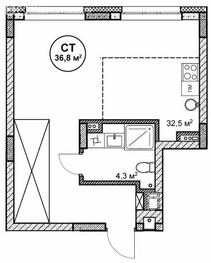 1-комнатная квартира: Нижний Новгород, посёлок Cовхоза Цветы (36.8 м) - Фото 1
