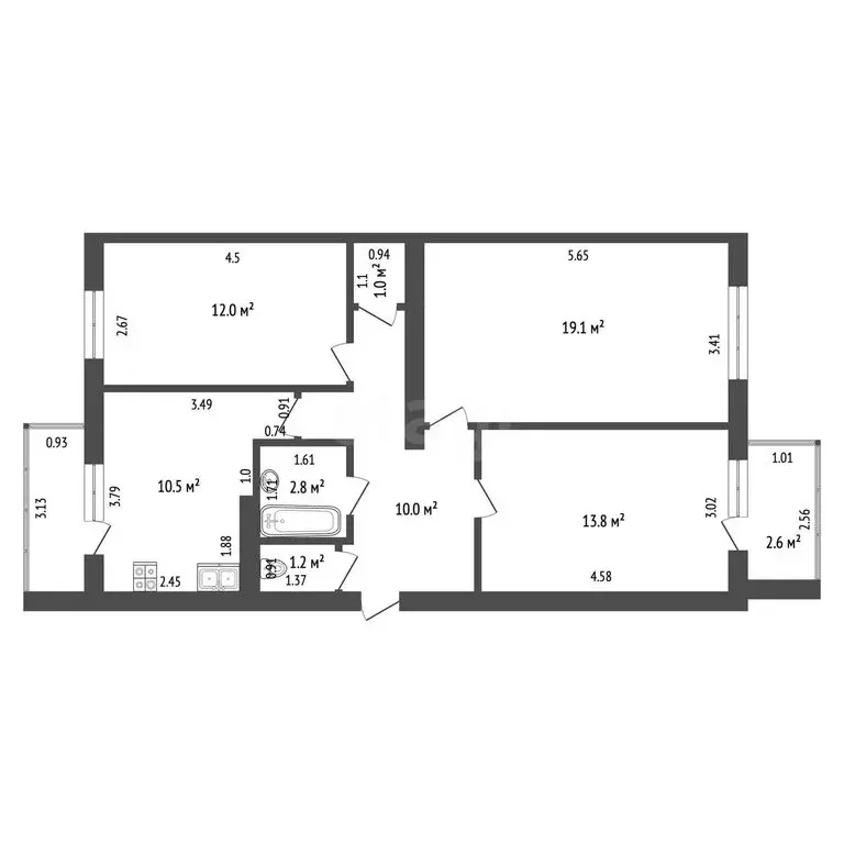 3-комнатная квартира: Севастополь, Античный проспект, 8 (75.9 м) - Фото 1