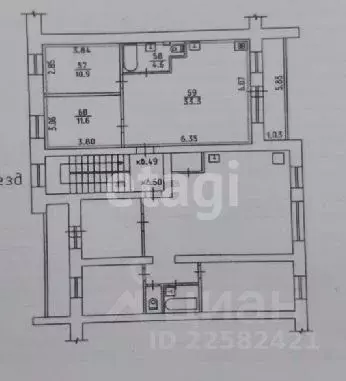 3-к кв. Удмуртия, Можга Можгинский район, Садовая ул., 5 (60.4 м) - Фото 1
