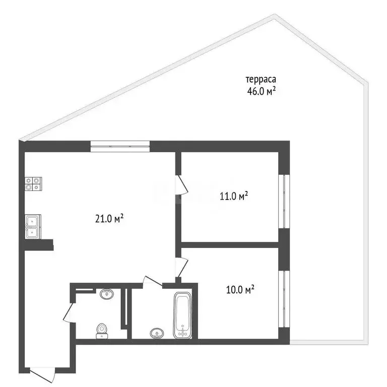 2-комнатная квартира: Тюмень, Стройотрядовская улица, 6 (52.5 м) - Фото 1
