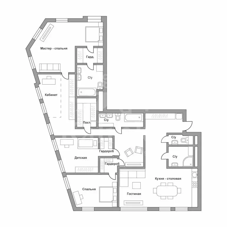 5-комнатная квартира: Москва, Садовническая улица, 80 (193.7 м) - Фото 1