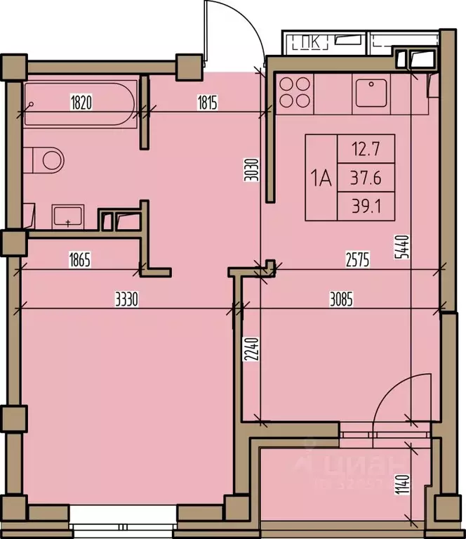 1-к кв. Хакасия, Абакан ул. Комарова, 7 (39.1 м) - Фото 1