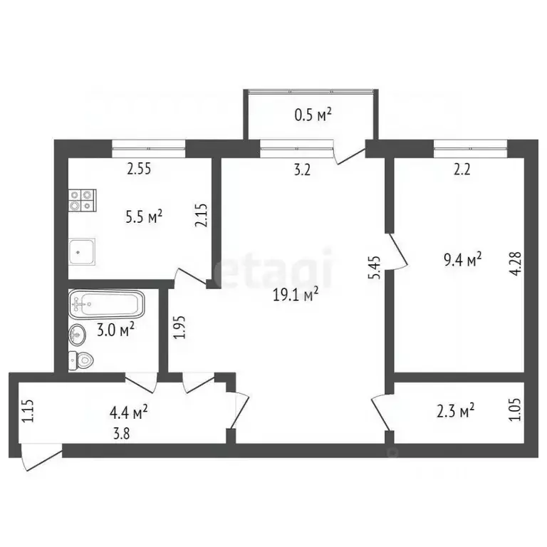 2-к кв. Мордовия, Саранск Большевистская ул., 94 (43.7 м) - Фото 1