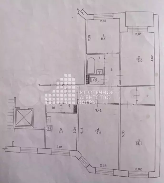 4-к. квартира, 83 м, 8/9 эт. - Фото 0