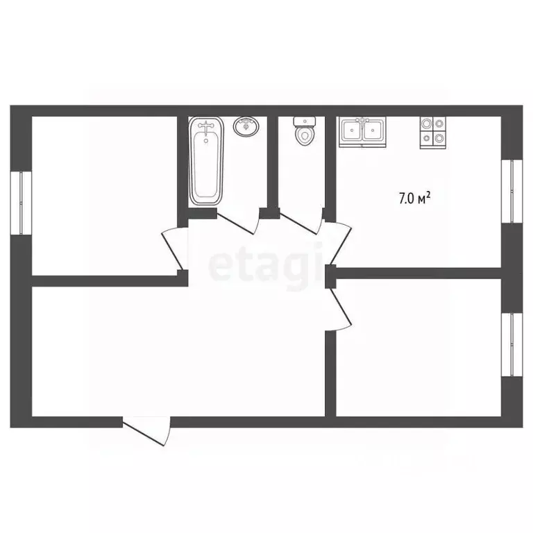 2-к кв. Ямало-Ненецкий АО, Муравленко ул. 70 лет Октября, 18 (53.2 м) - Фото 1