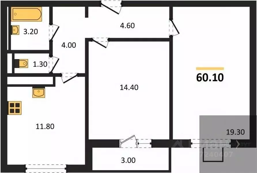 2-к кв. Воронежская область, Воронеж ул. Загоровского, 5/4 (60.1 м) - Фото 0