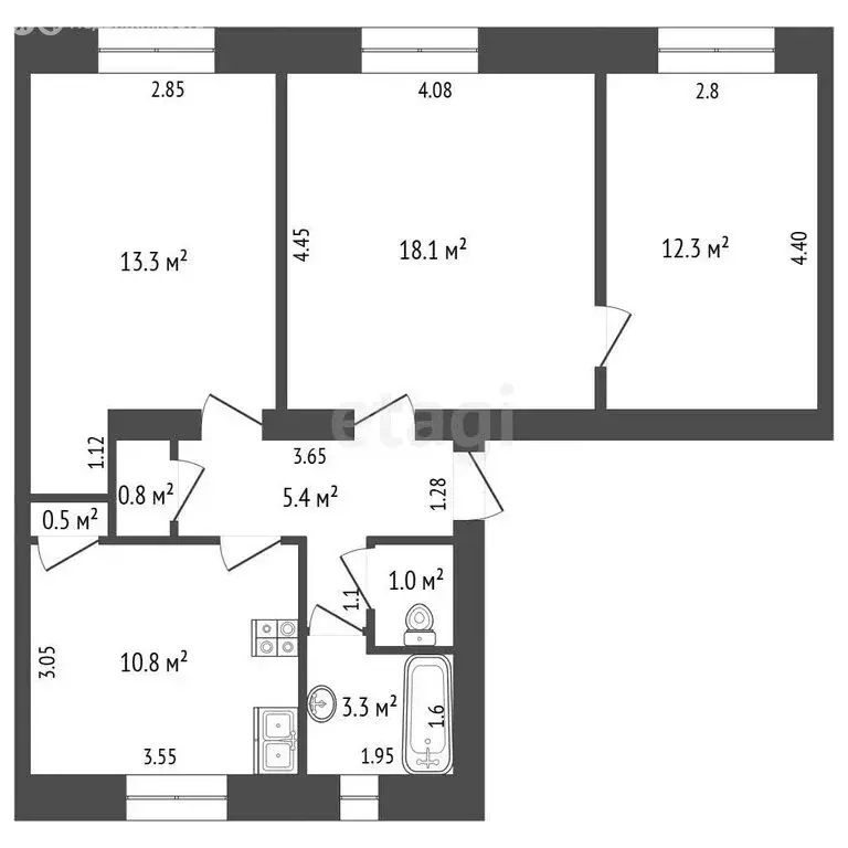 3-комнатная квартира: Республика Мордовия, городской округ Саранск, ... - Фото 1