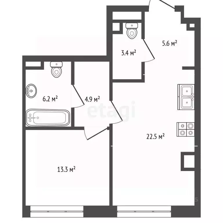 1-к кв. Москва ул. Малая Грузинская, 52АС1 (55.9 м) - Фото 0