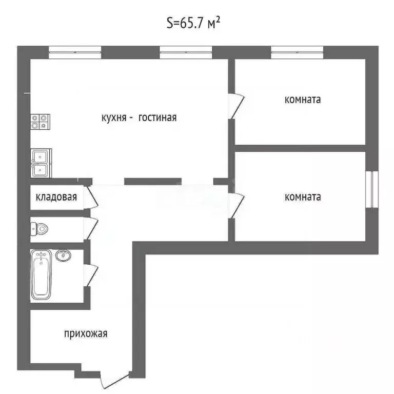 3-к кв. Московская область, Лобня Окружная ул., 11к4 (65.7 м) - Фото 2