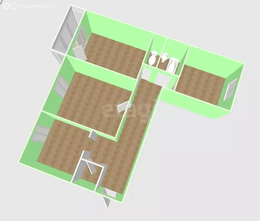 3-комнатная квартира: Поронайск, Восточная улица, 110 (57.6 м) - Фото 1