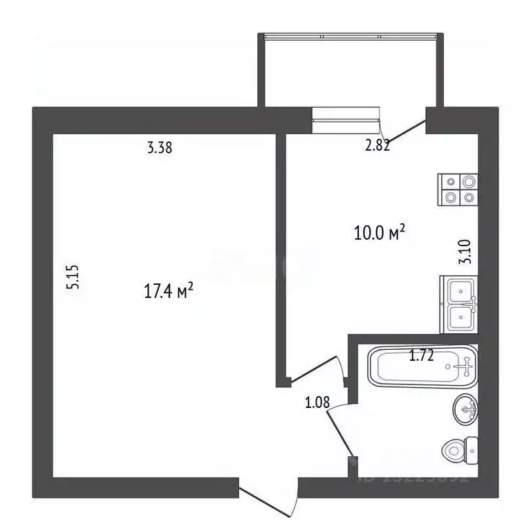 1-к кв. Вологодская область, Вологда Заречная ул., 11 (31.6 м) - Фото 1