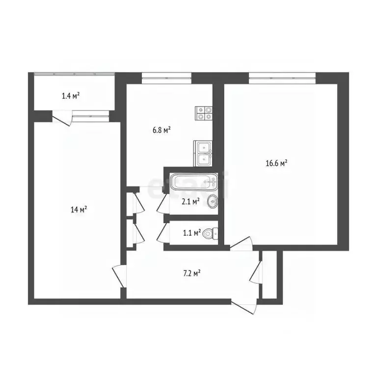 2-к кв. Мордовия, Саранск ул. Н. Эркая, 10 (49.3 м) - Фото 1