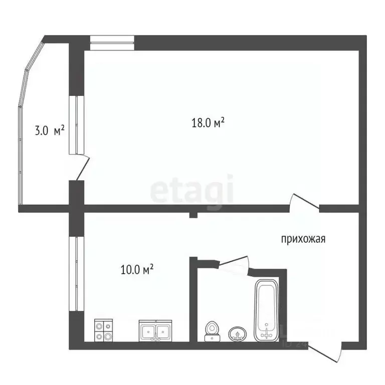 1-к кв. Московская область, Луховицы ул. Тимирязева, 12 (40.8 м) - Фото 2
