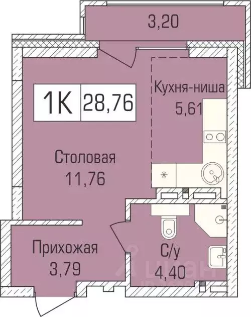 1-к кв. Новосибирская область, Новосибирск ул. Василия Клевцова, 3 ... - Фото 0