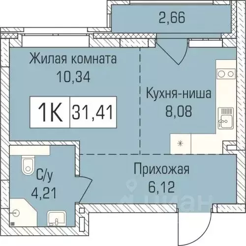 1-к кв. Новосибирская область, Новосибирск ул. Василия Клевцова, 3 ... - Фото 0