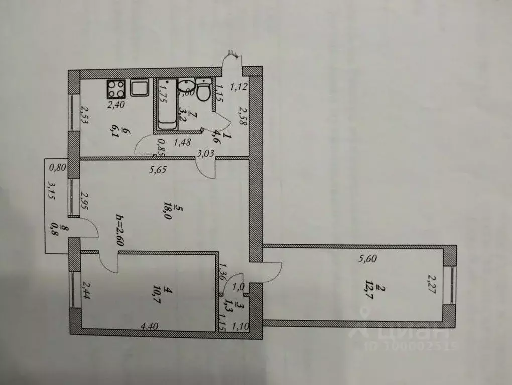 3-к кв. Саратовская область, Энгельс ул. Тельмана, 1 (58.0 м) - Фото 2