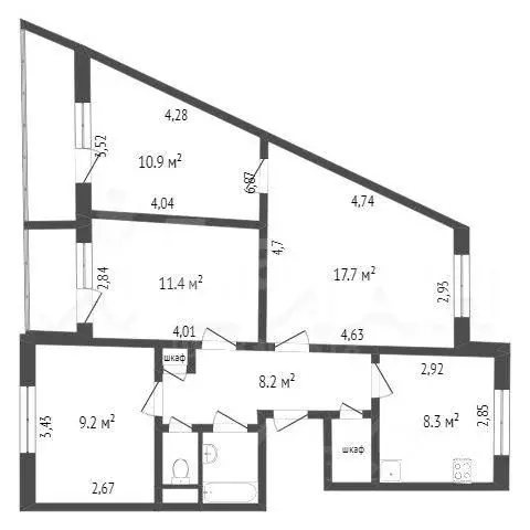 4-к кв. Белгородская область, Старый Оскол Лесной мкр, 16 (75.0 м) - Фото 2