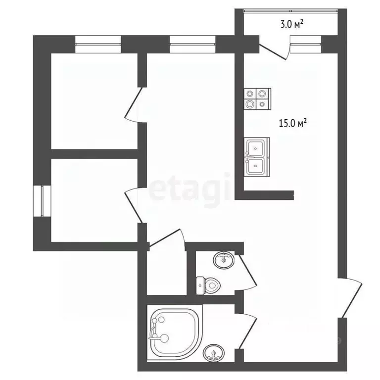 3-к кв. Тамбовская область, Тамбов ул. Агапкина, 17 (81.0 м) - Фото 2