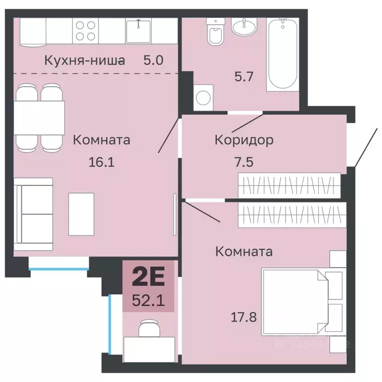 2-к кв. Пермский край, Пермь Парковый просп., 24 (52.1 м) - Фото 1