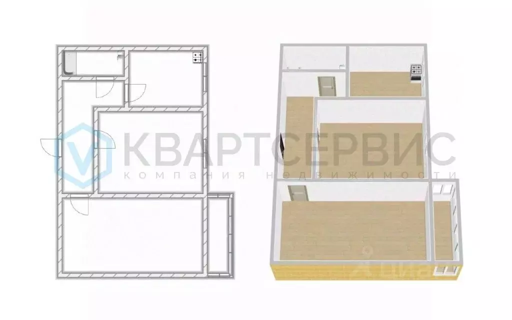 2-к кв. Омская область, Омск Волочаевская ул., 13Е (46.8 м) - Фото 2